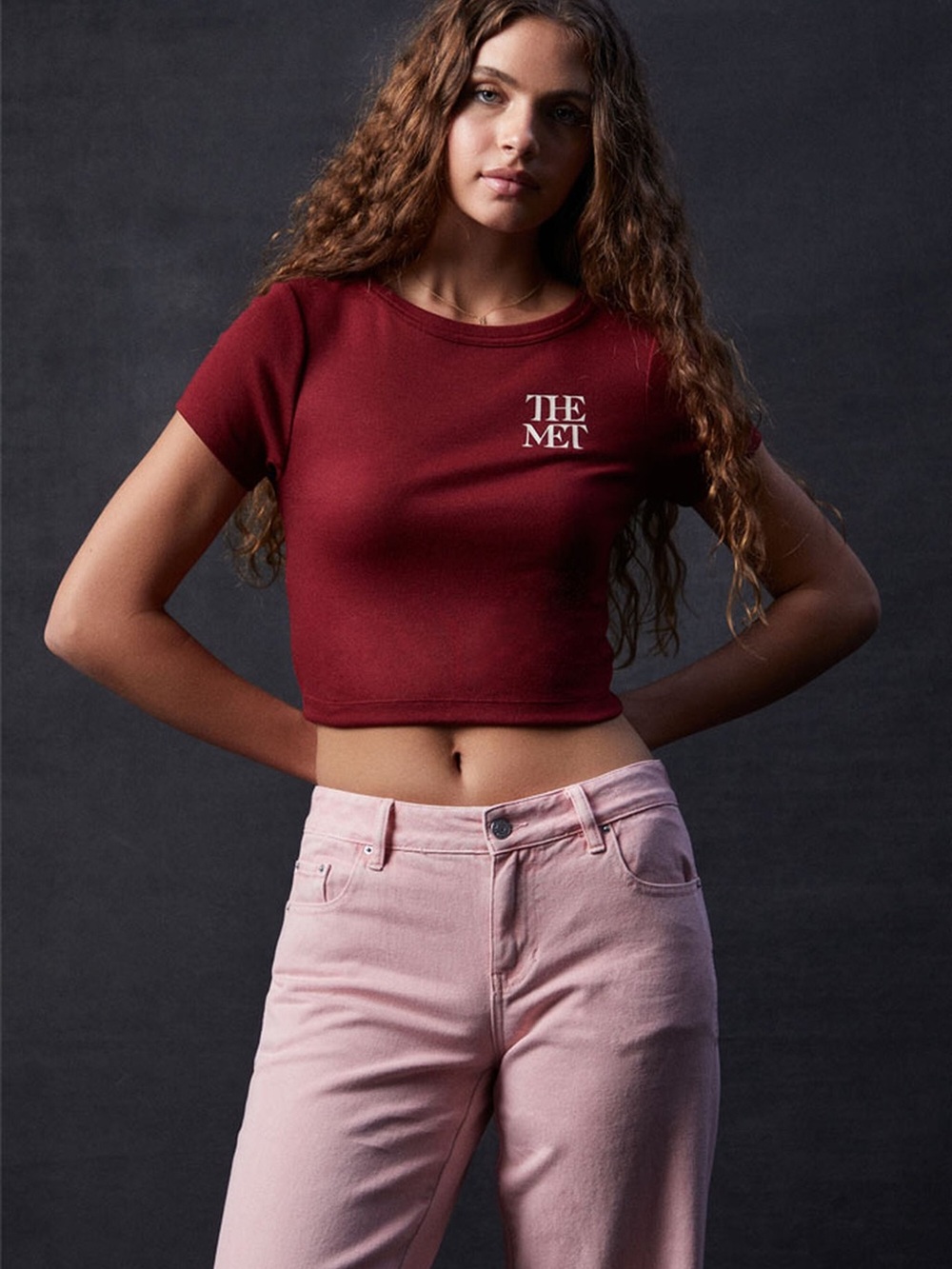 The Met x PacSun Logo Baby Burgundy T-Shirt
